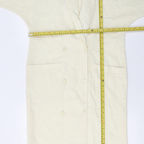 Lettie Women Ivory Double-Breasted Shawl Collar Blazer Size 10