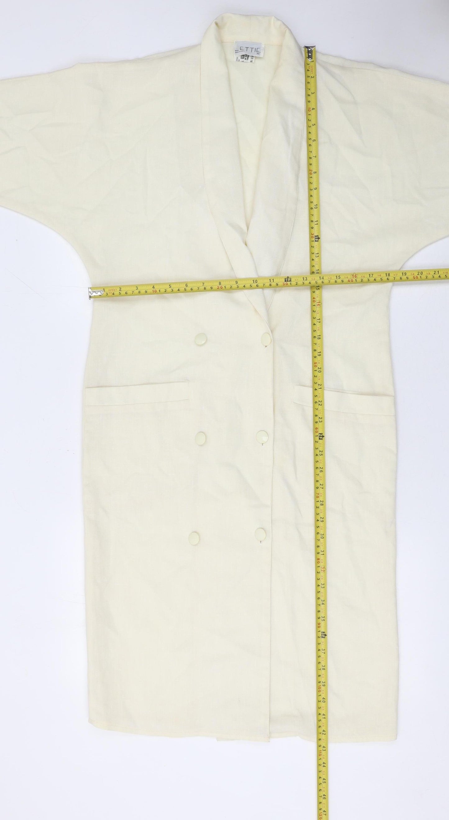 Lettie Women Ivory Double-Breasted Shawl Collar Blazer Size 10