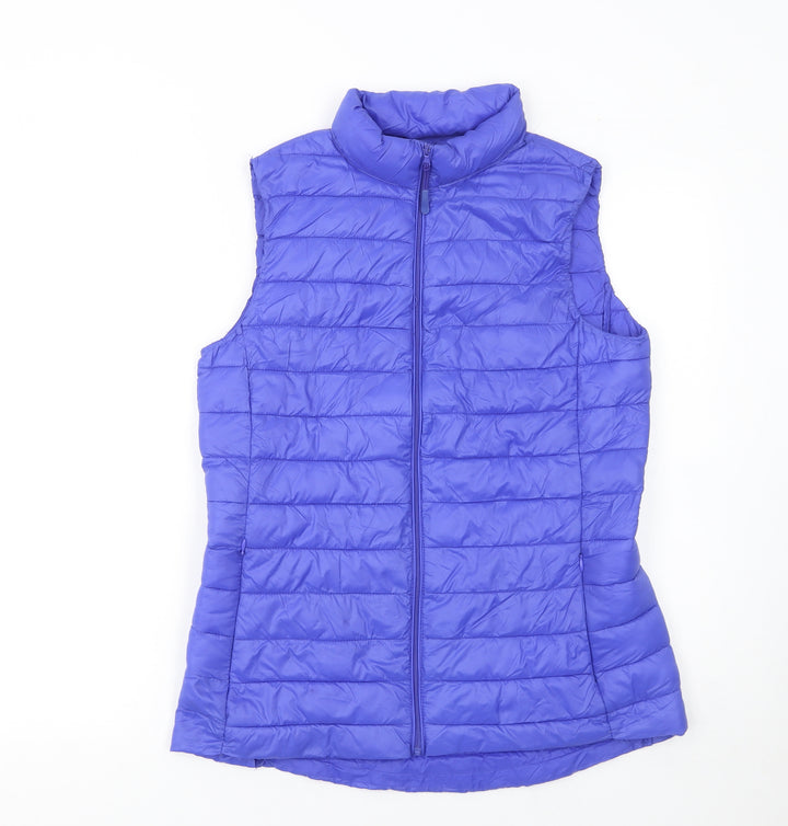 Dunnes Stores Women Blue Quilted Puffer Waistcoat Size 10