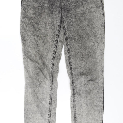 Pull & Bear Women's Grey Acid Wash Skinny Jeans Size 10