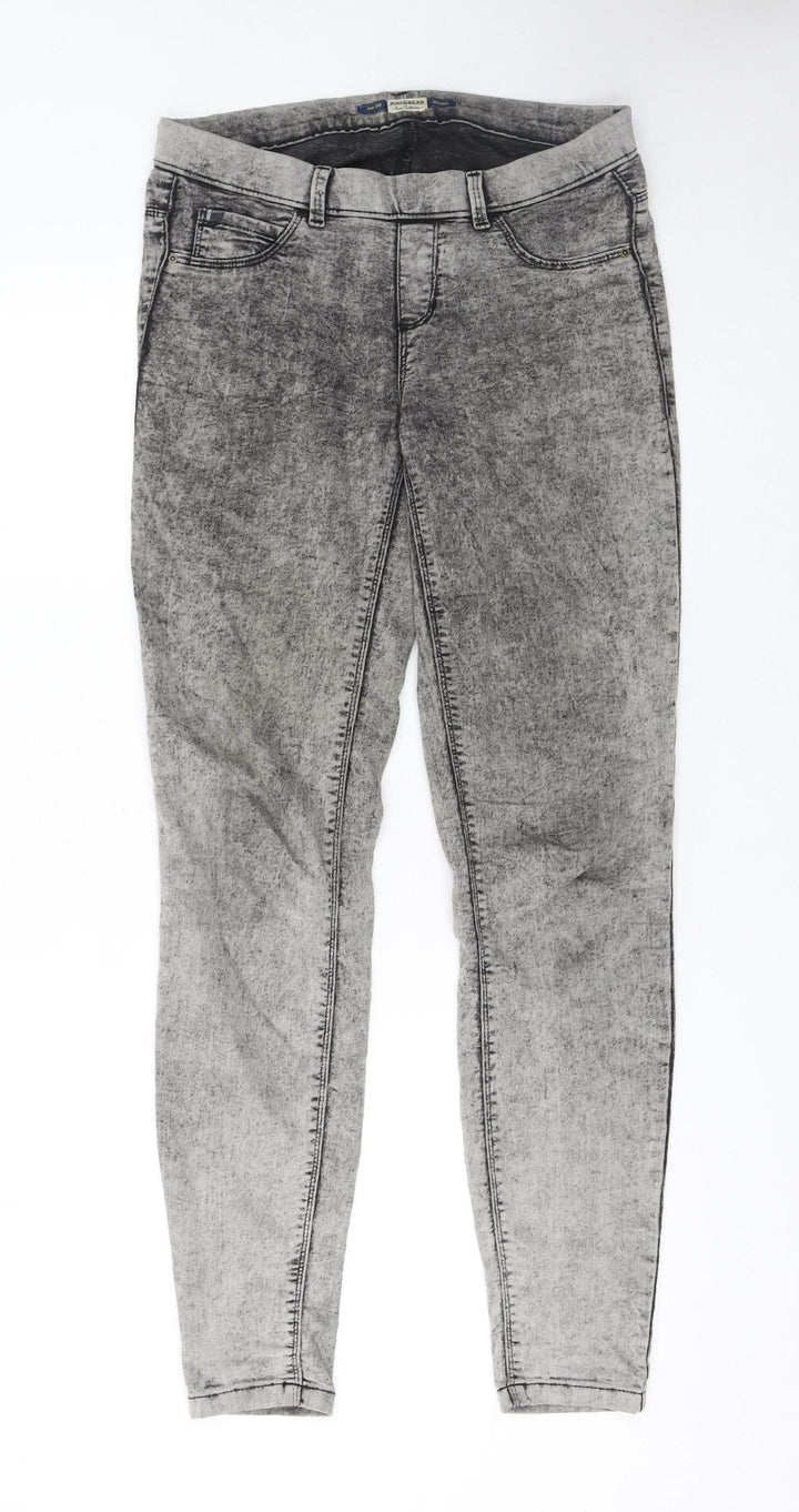 Pull & Bear Women's Grey Acid Wash Skinny Jeans Size 10