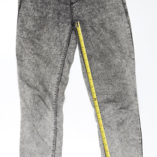 Pull & Bear Women's Grey Acid Wash Skinny Jeans Size 10