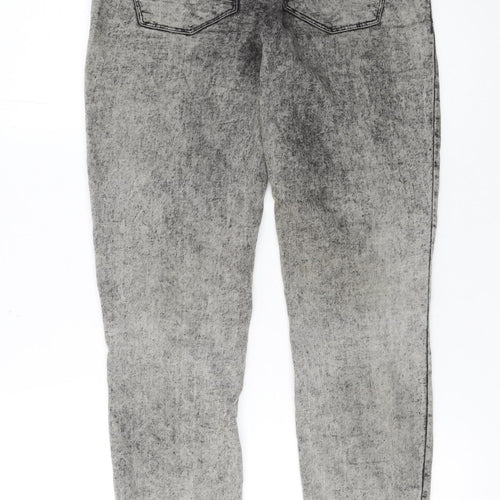 Pull & Bear Women's Grey Acid Wash Skinny Jeans Size 10