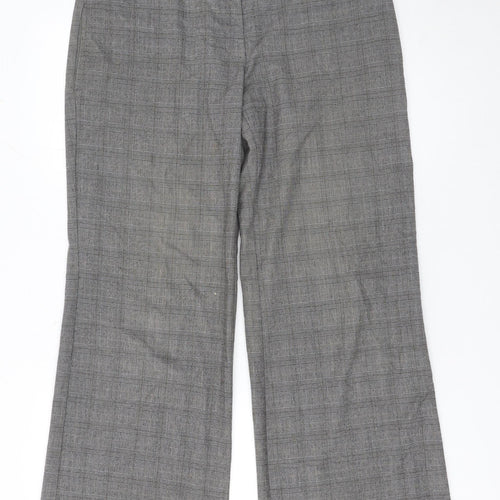 Marks and Spencer Women Grey Check Dress Pants Trousers Size 12 Regular