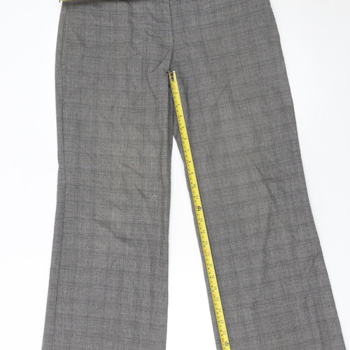 Marks and Spencer Women Grey Check Dress Pants Trousers Size 12 Regular