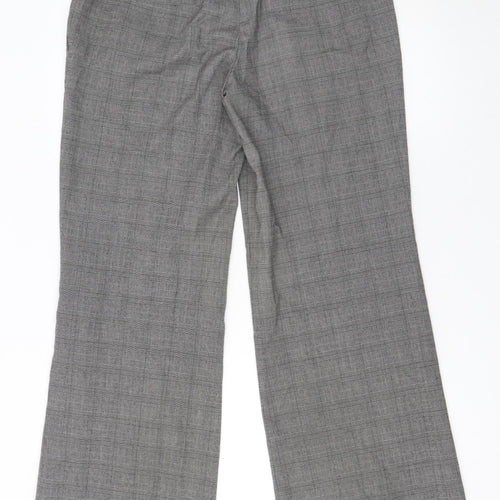 Marks and Spencer Women Grey Check Dress Pants Trousers Size 12 Regular