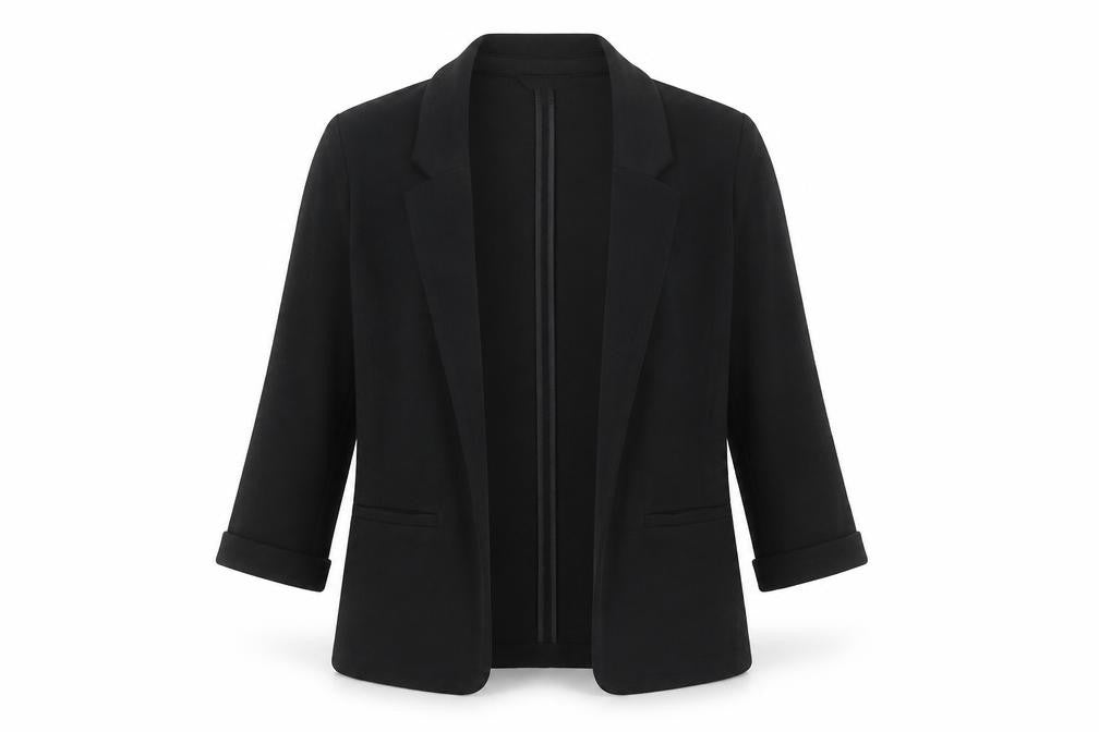 Front view of New Look Women's Black, size 12, Single-Breasted Blazer Jacket