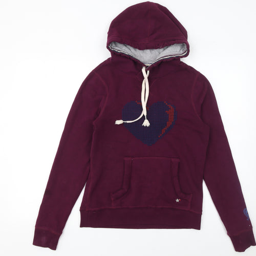 Hilfiger Denim Women's Purple Heart Print Pullover Hoodie Size S