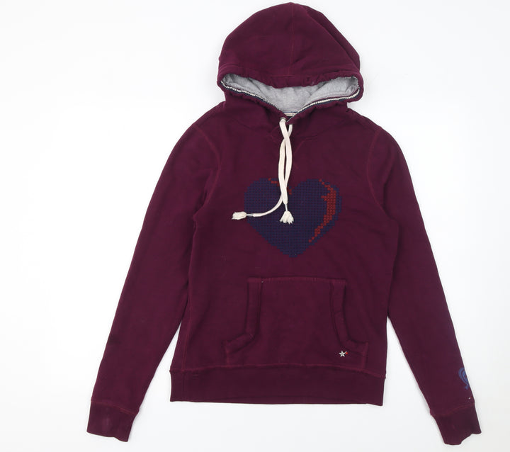 Hilfiger Denim Women's Purple Heart Print Pullover Hoodie Size S