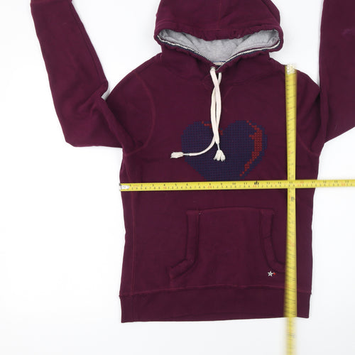 Hilfiger Denim Women's Purple Heart Print Pullover Hoodie Size S