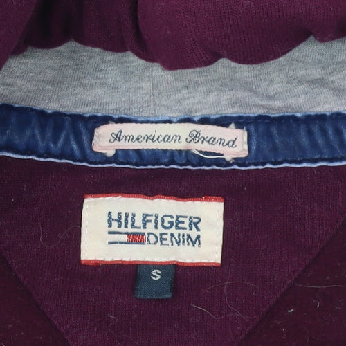 Hilfiger Denim Women's Purple Heart Print Pullover Hoodie Size S