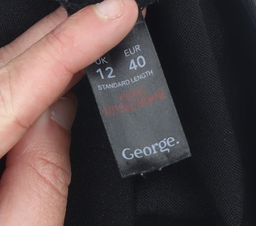 George Women's Black Size 12 Straight Leg Dress Pants
