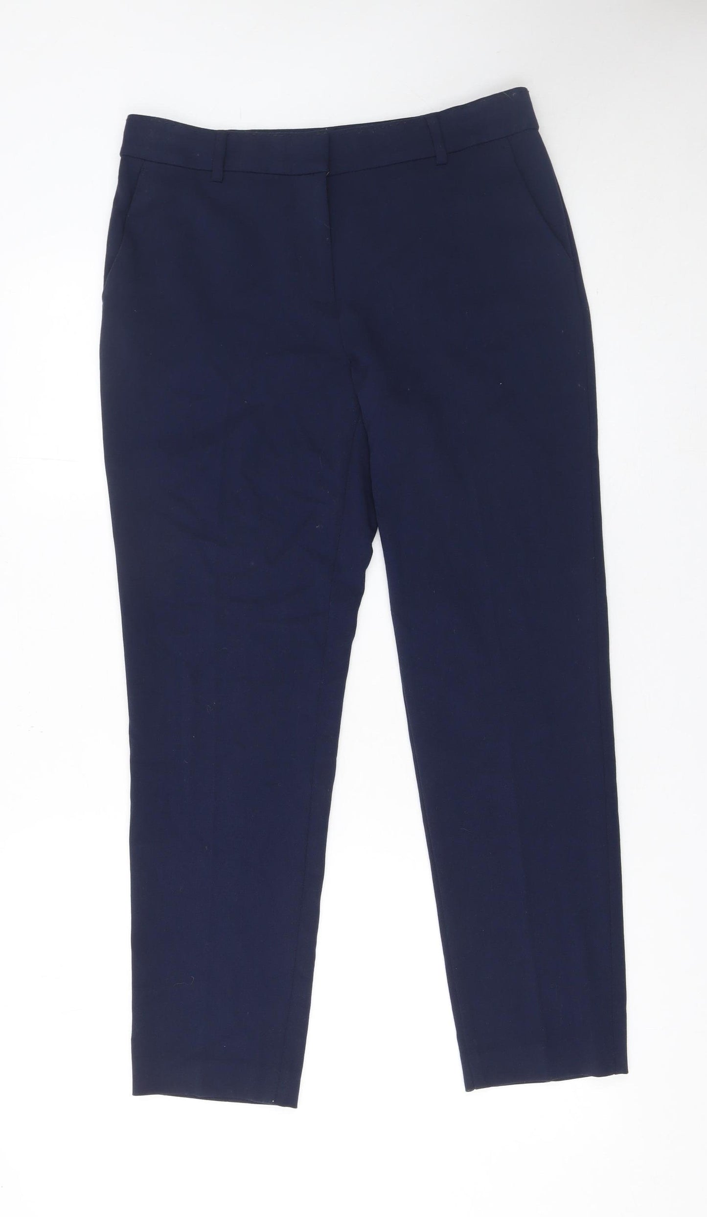 Marks and Spencer Womens Blue Size 10 Regular Stretch Trousers