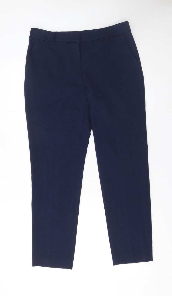 Marks and Spencer Womens Blue Size 10 Regular Stretch Trousers