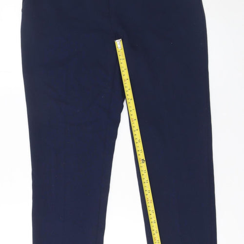 Marks and Spencer Womens Blue Size 10 Regular Stretch Trousers