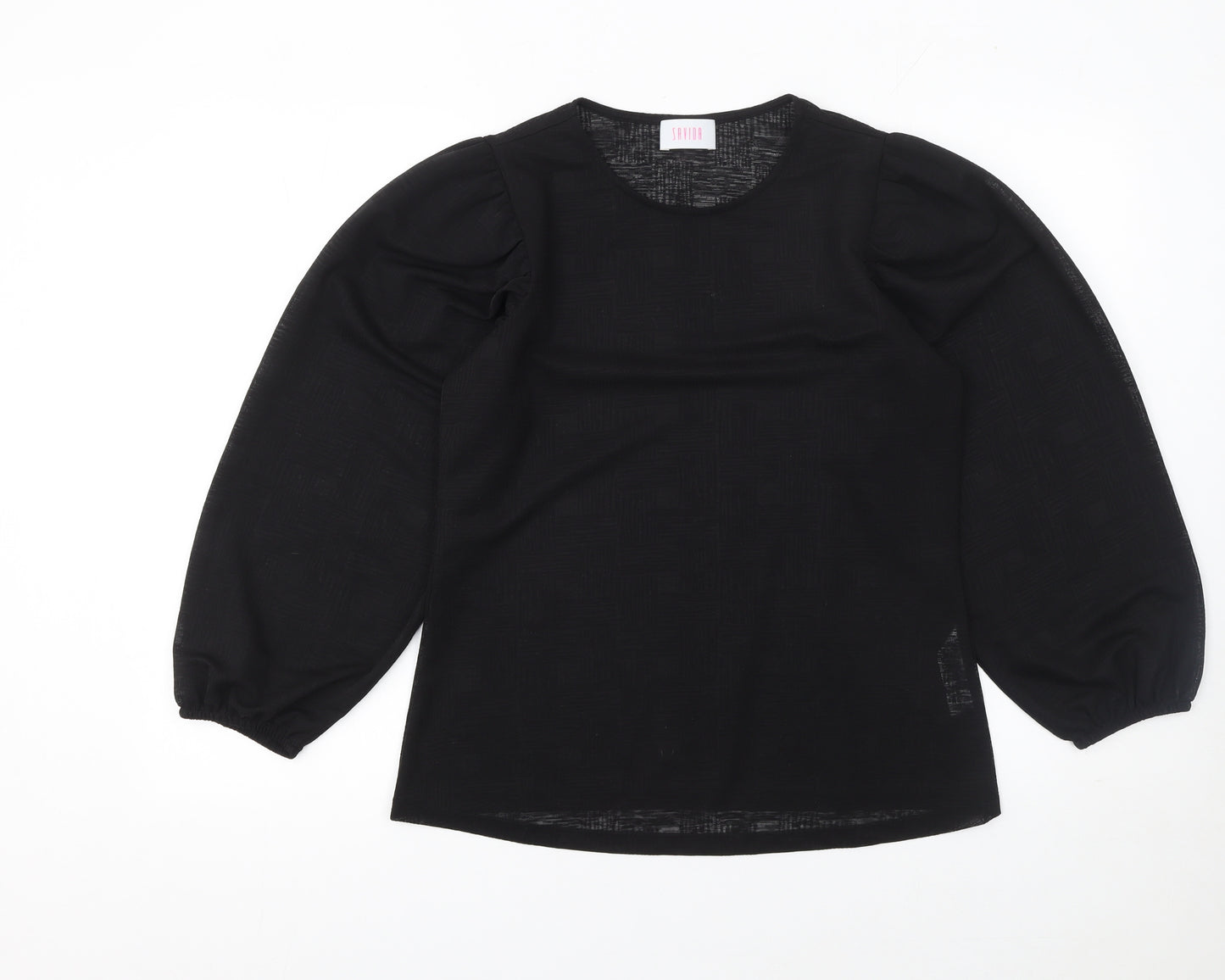 Savida Women’s Black Long Sleeve Puff Blouse Size 12