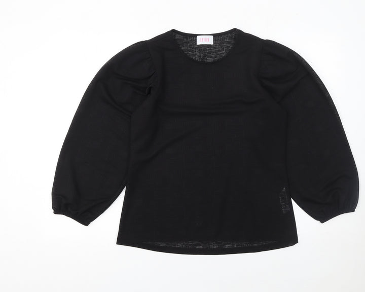 Savida Women’s Black Long Sleeve Puff Blouse Size 12