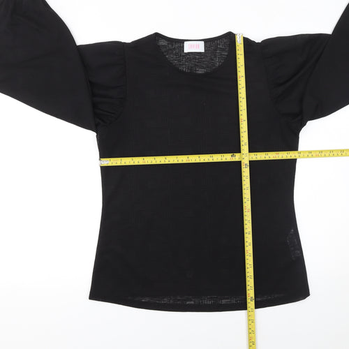 Savida Women’s Black Long Sleeve Puff Blouse Size 12