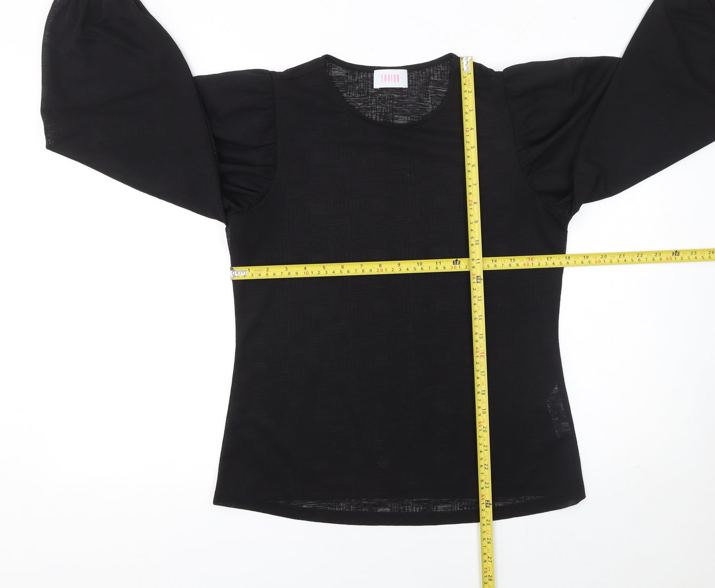 Savida Women’s Black Long Sleeve Puff Blouse Size 12