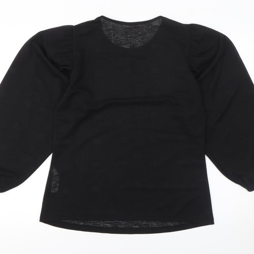 Savida Women’s Black Long Sleeve Puff Blouse Size 12