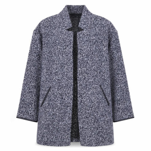 Marks and Spencer Women Blue Petite Size 8 Collared Knit Cardigan