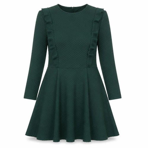 Olivia Stelly Petites Green Fit & Flare Dress UK 8 Women’s Round Neck 3/4 Sleeve
