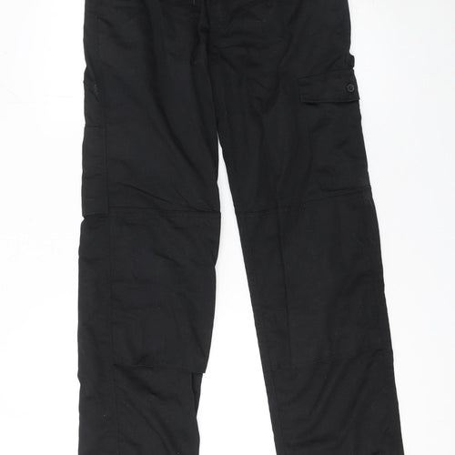 Portwest Men's Black Cargo Workwear Trousers 28W 31L Polyester Cotton