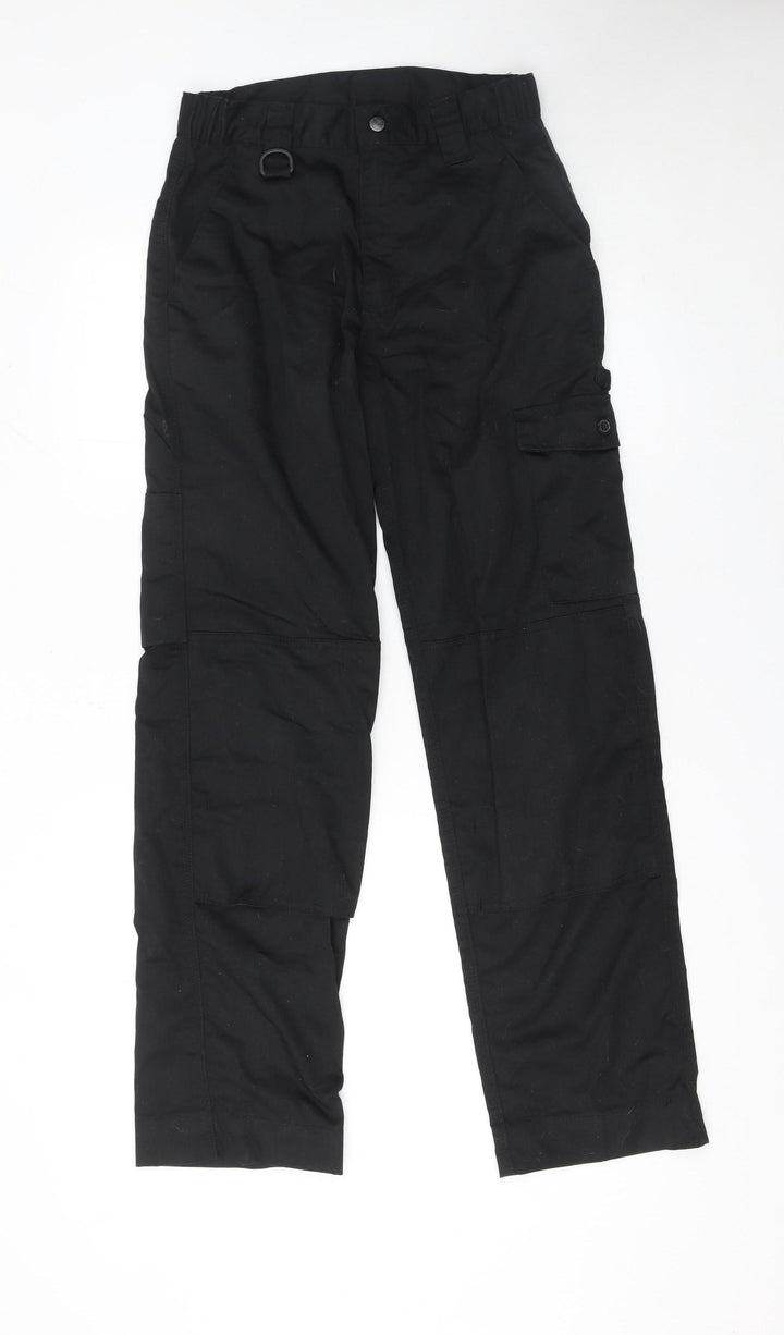 Portwest Men's Black Cargo Workwear Trousers 28W 31L Polyester Cotton