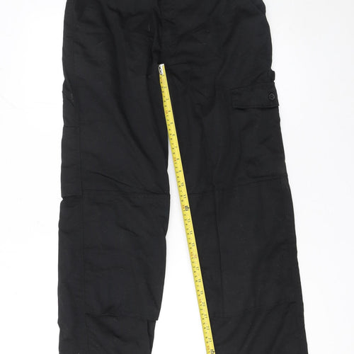 Portwest Men's Black Cargo Workwear Trousers 28W 31L Polyester Cotton