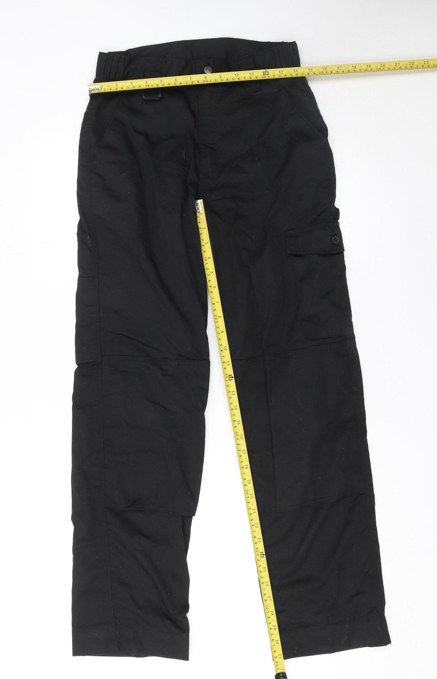 Portwest Men's Black Cargo Workwear Trousers 28W 31L Polyester Cotton