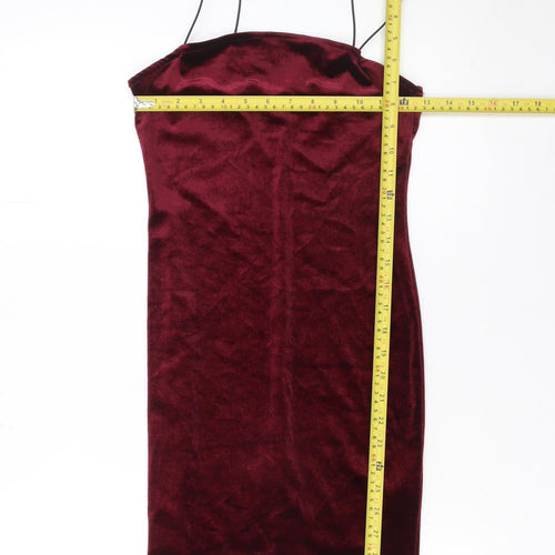New Look Women Red Velvet Slip Dress Size 8 Partywear