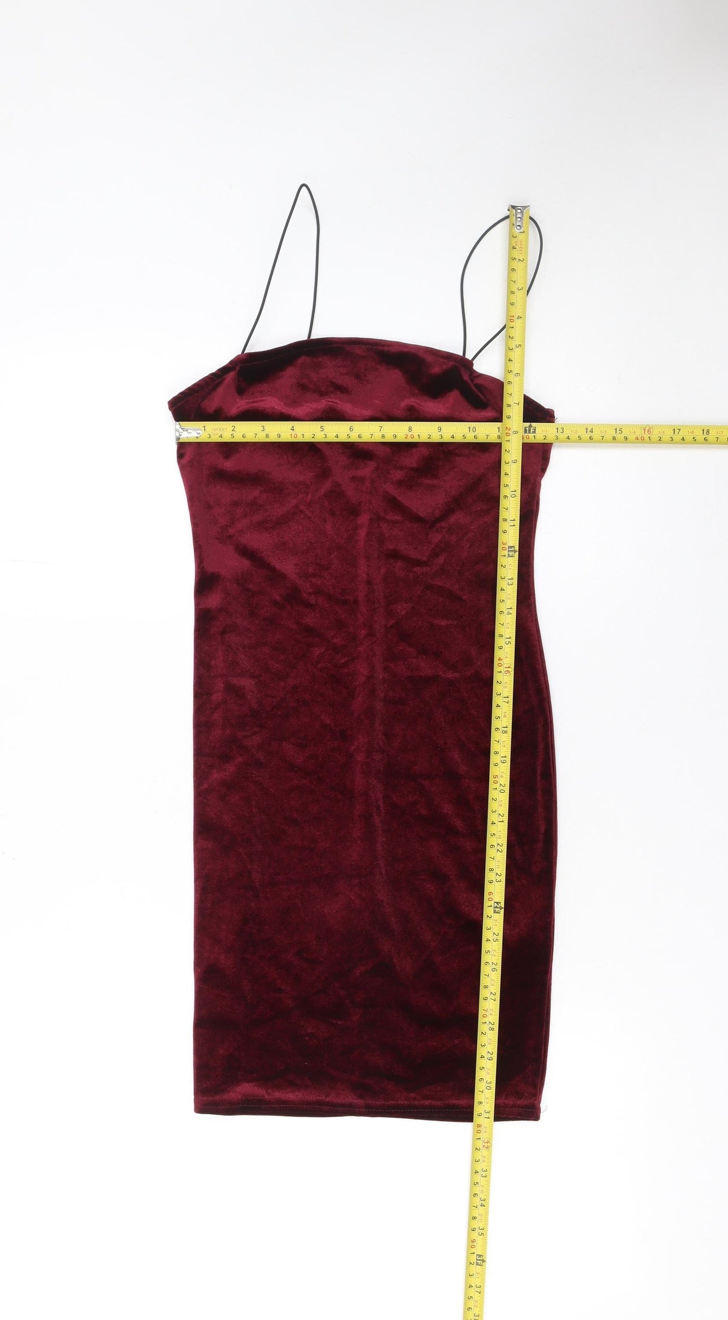 New Look Women Red Velvet Slip Dress Size 8 Partywear