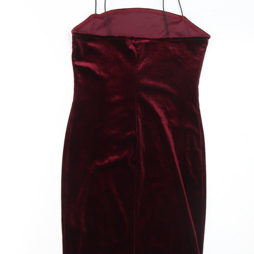 New Look Women Red Velvet Slip Dress Size 8 Partywear