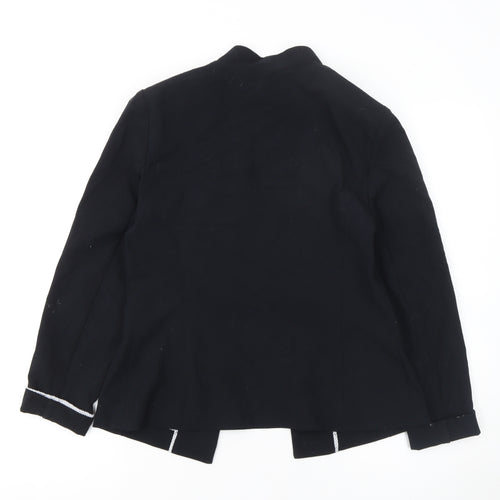 Marks and Spencer Women Black Size 10 Regular Fit Blazer Jacket