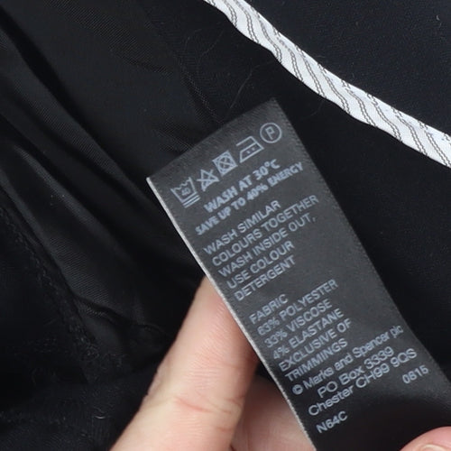 Marks and Spencer Women Black Size 10 Regular Fit Blazer Jacket