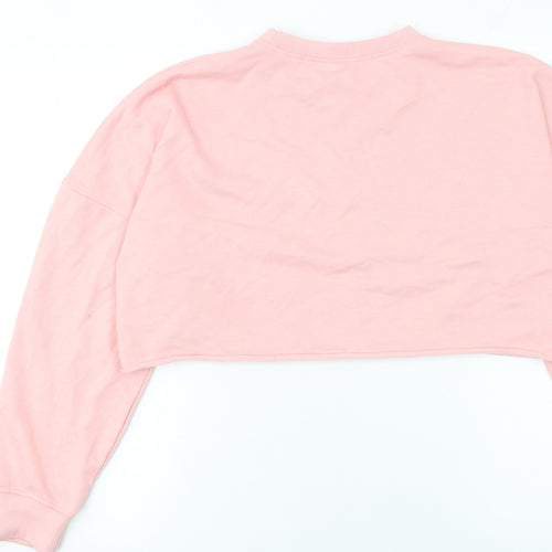 Playboy x Missguided Pink Cropped Pullover Sweatshirt Women Size 12