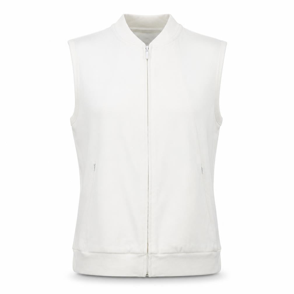 Maine New England Womens Ivory Vest Full Zip Hoodie Size 12 Cotton