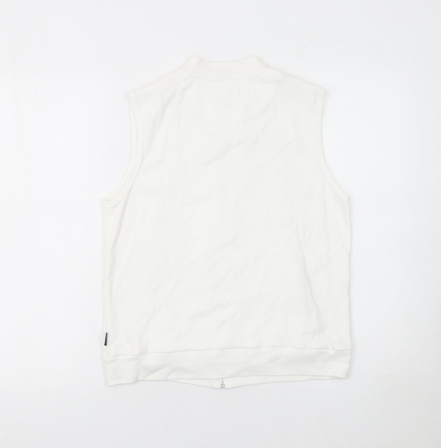 Maine New England Womens Ivory Vest Full Zip Hoodie Size 12 Cotton
