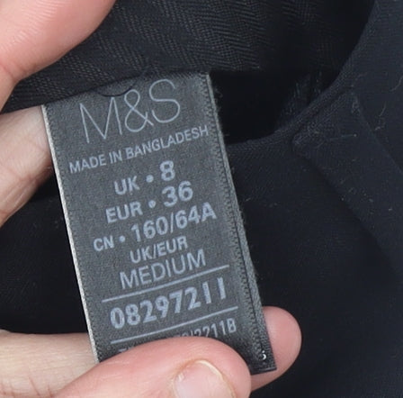Marks and Spencer Women's Black Size 8 Straight Leg Dress Trousers