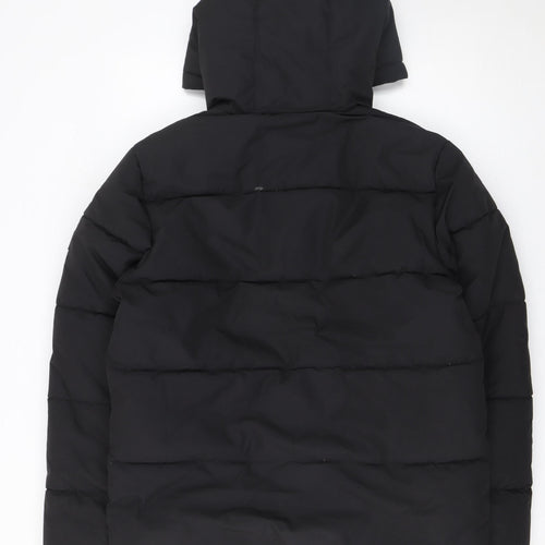 ONLY & SONS Men's Black Puffer Jacket Size M Hooded Polyester Winter Coat