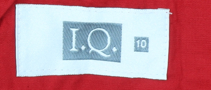 I.Q. Women’s Red Short Sleeve Button Front Suit Top Size 10