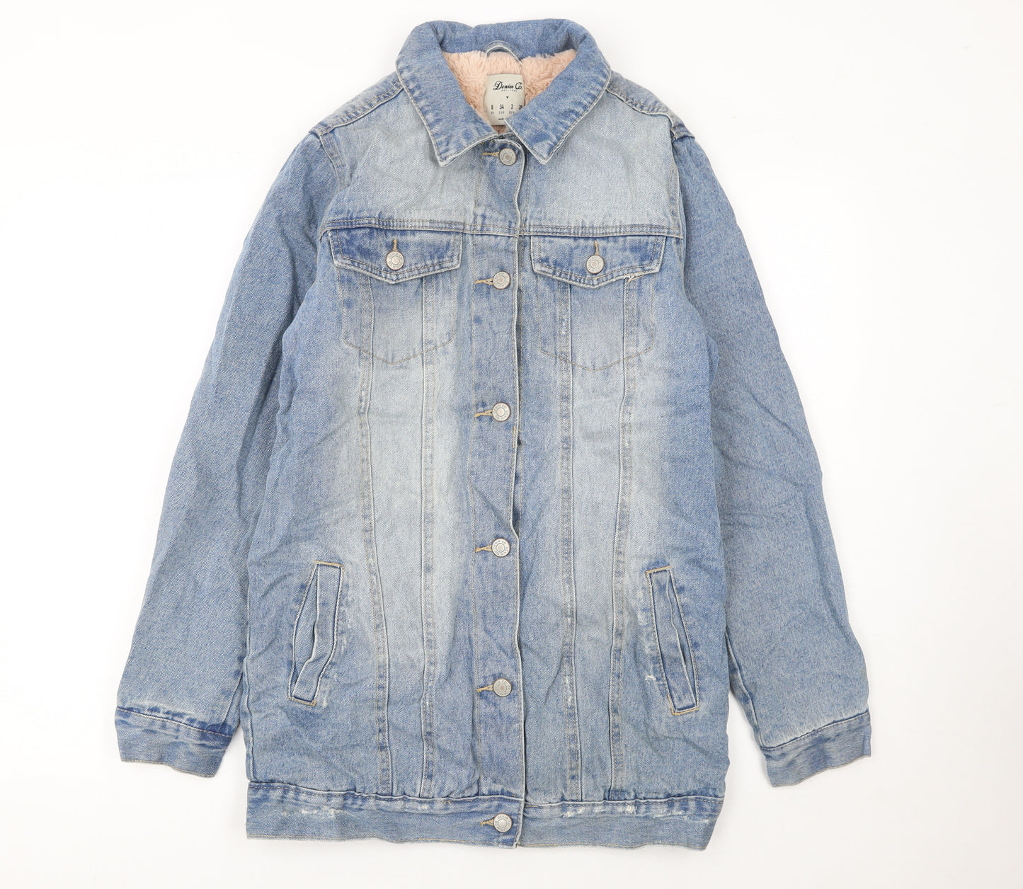 Denim Co. Women's Blue Cotton Lined Denim Jacket Size 6