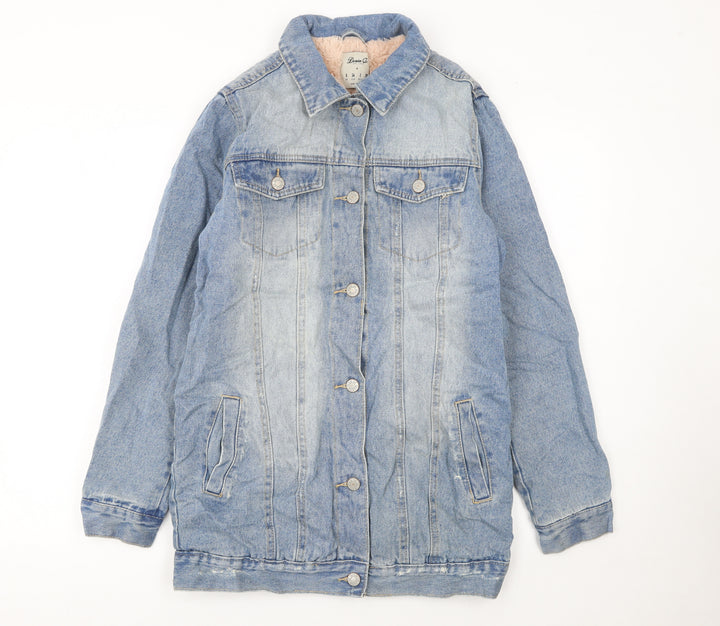 Denim Co. Women's Blue Cotton Lined Denim Jacket Size 6