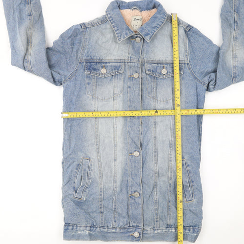 Denim Co. Women's Blue Cotton Lined Denim Jacket Size 6
