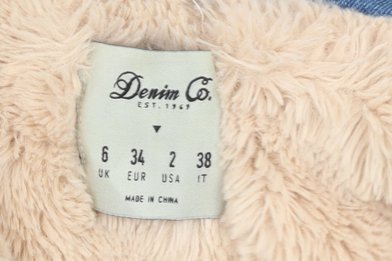 Denim Co. Women's Blue Cotton Lined Denim Jacket Size 6