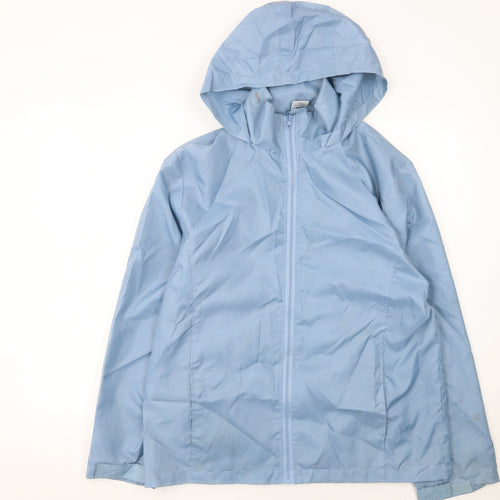 Neuville Women's Blue Hooded Lightweight Rain Coat Jacket UK 10