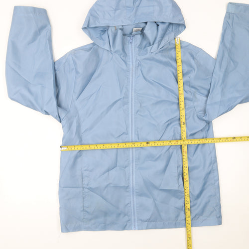 Neuville Women's Blue Hooded Lightweight Rain Coat Jacket UK 10