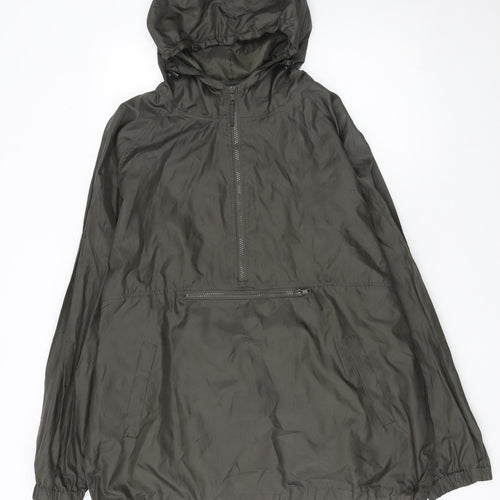 Modern Casuals Men’s Green Hooded Anorak Jacket M Waterproof Windproof