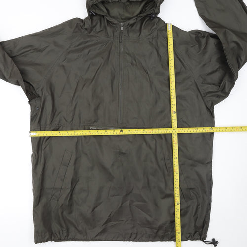 Modern Casuals Men’s Green Hooded Anorak Jacket M Waterproof Windproof