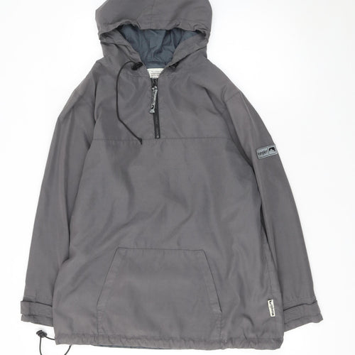 Wrangler Men's Grey Hooded Anorak Jacket Size L Outdoor Casual